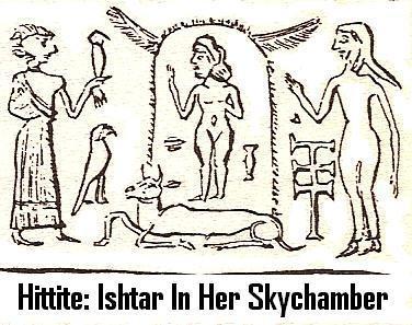 2 - Namtar, naked Inanna, & Ereshkigal in the Under World