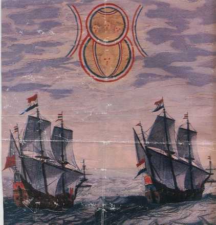 30 - book," Theatrum Orbus Terrarum", Admiral Blaeu 1660, sky-discs with alien faces