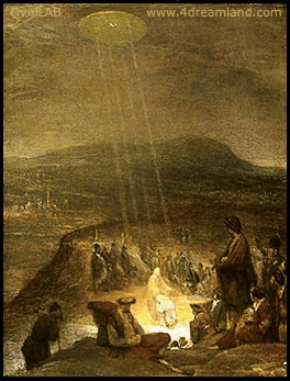 35 - "The Baptism of Christ", Aert De Gelder 1710, Fitzwilliam Museum, Jesus baptized with alien sky-disc viewing the event