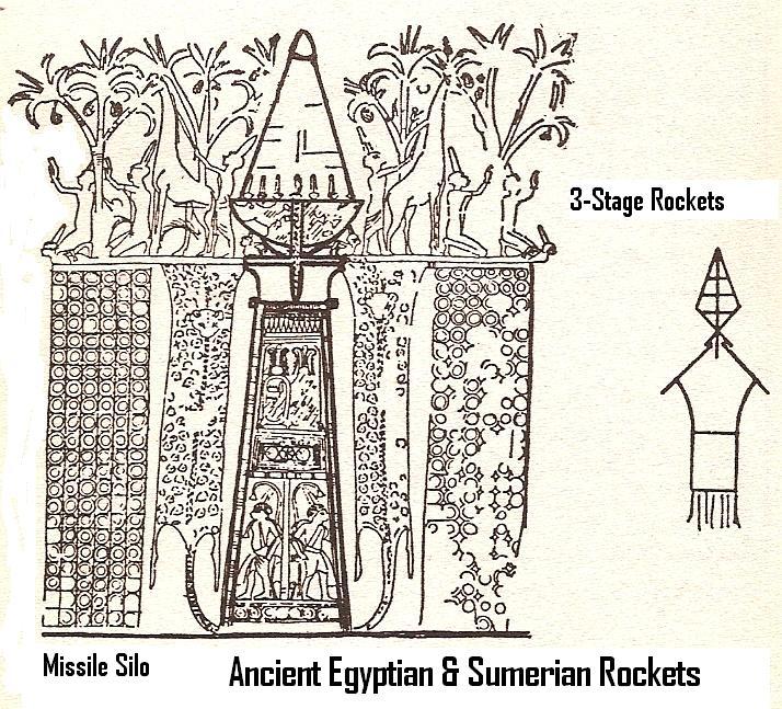 5 - ancient 3-stage rocket in missile silo, Egyptian artifact