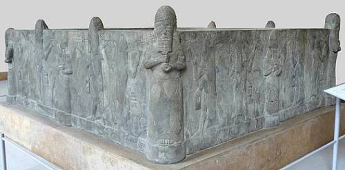 2f - Enki, Dagan, Ningishzidda, & more on water-basin at Temple of Ashur in Assur