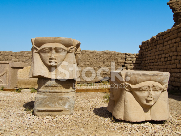 100 - Hathor images on blocks once used in her temple residence from time very long ago