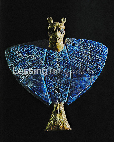 12 - lapis-lazuli made Imdugud, Ninurta's Storm Bird sky-disc