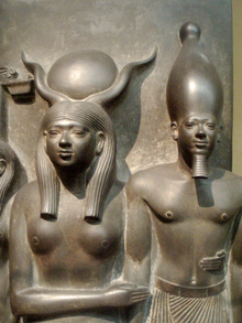 13 - Mekaura Held By Goddess Hathor, artifact found in Museum Of Fine Arts, Boston