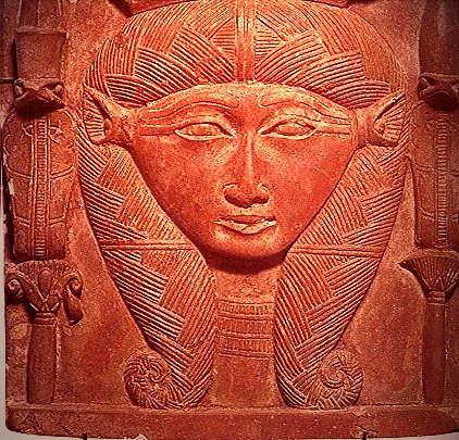 26 - hair styled as her Umbilical Chord symbol; Egyptian goddess Hathor - Ninhursag