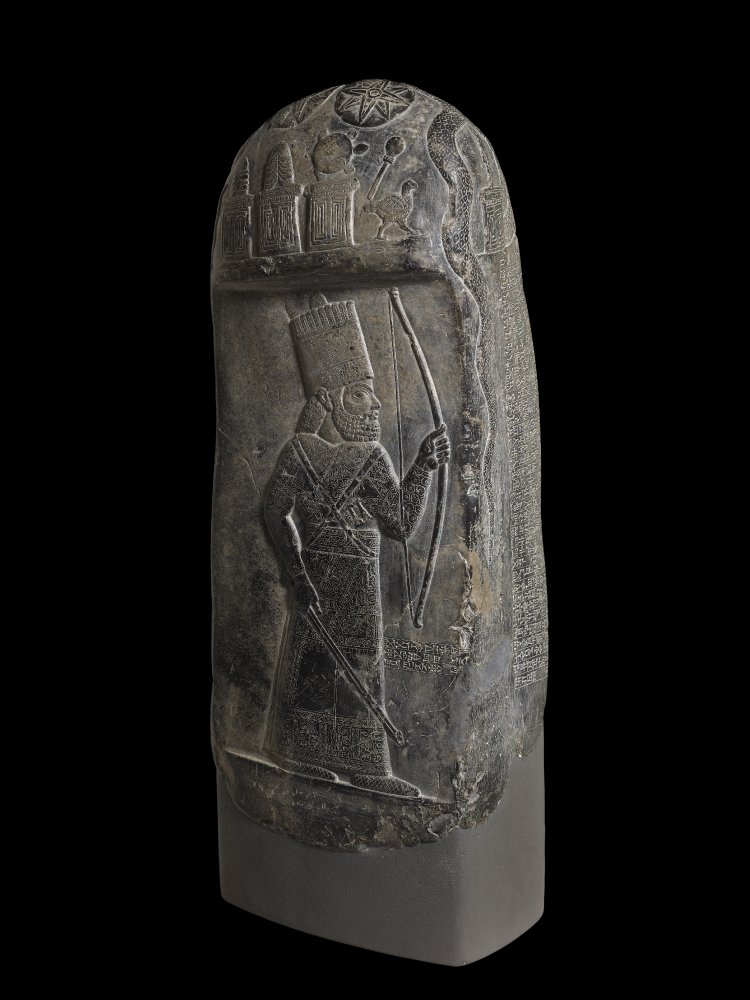 27 - Babylonian King Marduk-nadin-ahhe stele; Anu's & Enlil's Royal Crown of Animal Horns, Enki's Turtle, all atop their ziggurat residences, with more symbols of the gods