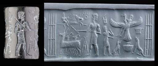 3d - Etana takes flight, ruled as King for 1,500 years, approx. 2334-2154 B.C.