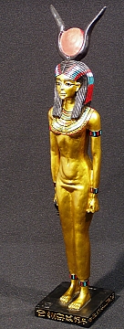 37 - golden Egyptian statue of Hathor - Ninhursag of Mesopotamia