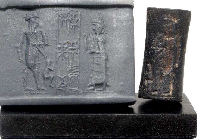 10 - ancient seal of giant unidentified semi-divine king & Ninsun, possibly the mother of the king; a time when the gods came down & had sex with the daughters & sons of man, producing offspring made kings
