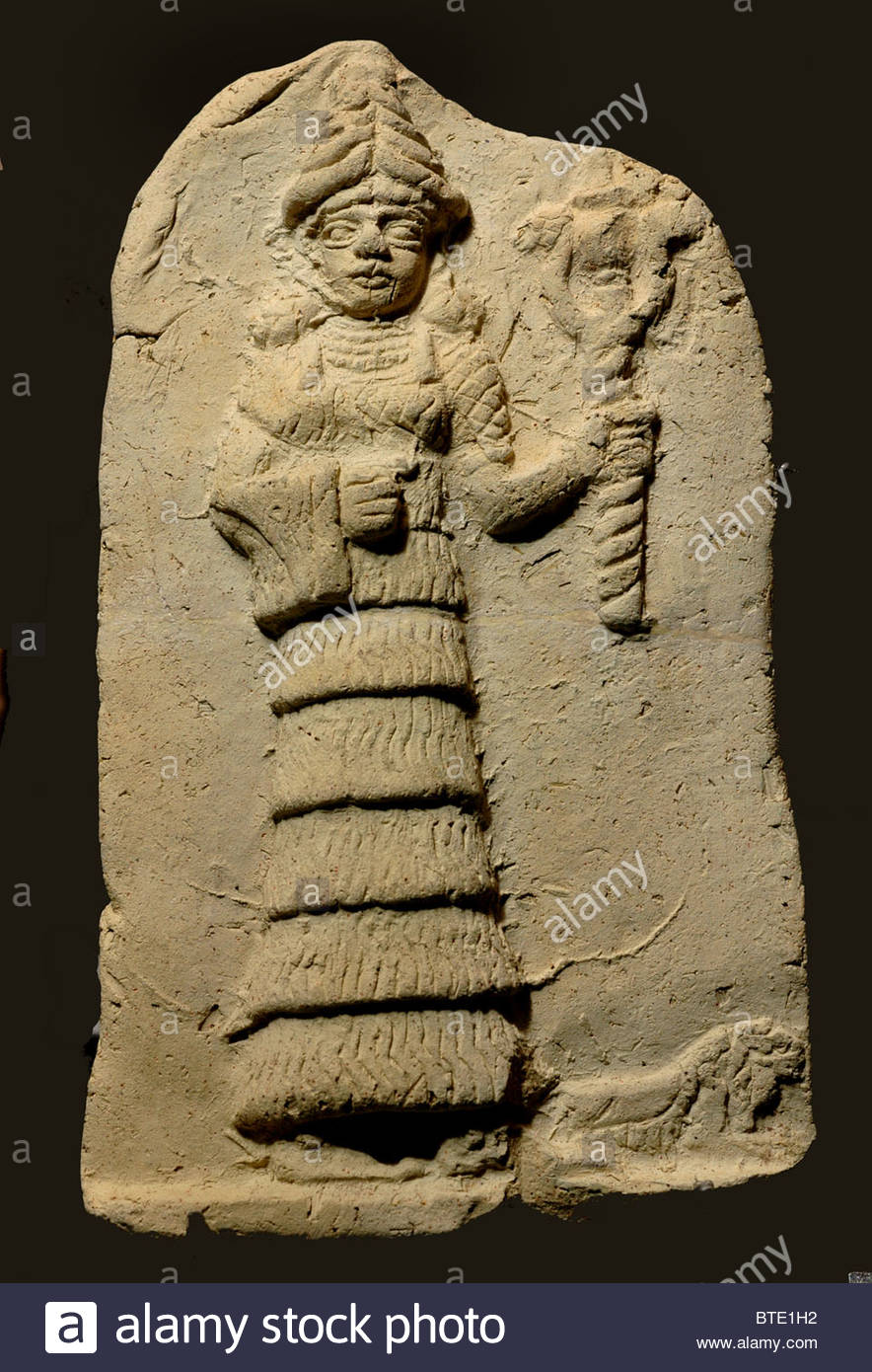 1b - ancient Inanna relief, same pose as modern goddess Liberty / Columbia