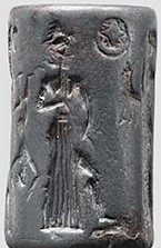 1c - 1c - Utu seal; Utu with foot upon disloyal earthling; the kings received their directions from the gods, they could follow the gods or pay the price