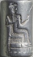 1d - seal with the patron god Nannar of Ur; there were many dozens of kings in Ur through tens of thousands of years