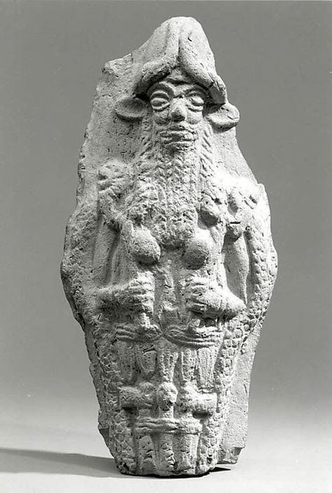 1f - Nergal stele artifact, Lord of the Underworld carrying his alien lion-headed weaponry.
