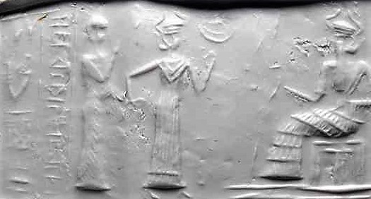 1p - Inanna presents her semi-divine spouse-king to her father Nannar for approval; many many artifacts tell the story of Inanna's spouses, SEE Texts For More