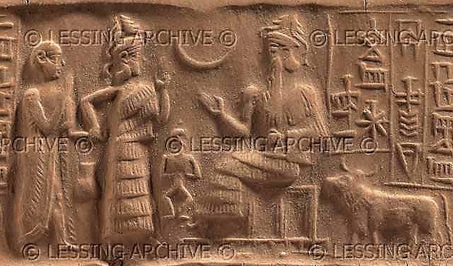 1t - father Nannar being presented a semi-divine mixed-breed for her spouse & kingship through Inanna; Inanna espoused so many semi-divine kings thet she earned the title of Goddess of Love, a time forgotten when the gods walked, talked, & had sex with semi-divines