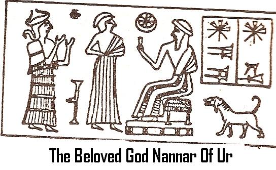 34 - Nannar's Moon crescent & Utu's Sun disc symbols; Ninsun, her son-king, & Nannar god of Ur, very early structure of advanced civilization
