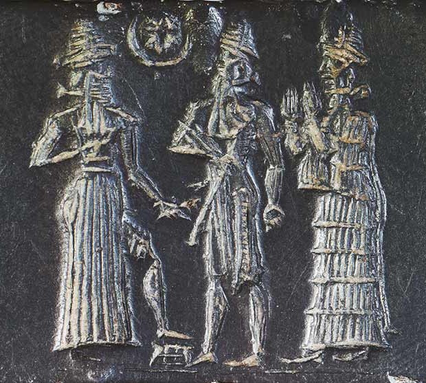 3a - Utu, semi-divine king, probably a son to Ninsun, & goddess Ninsun