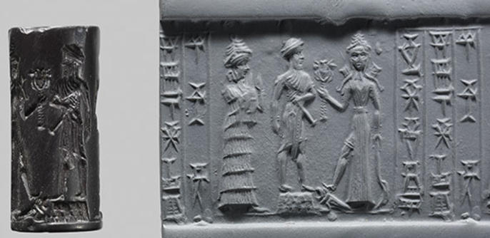 8 - Ninsun, her son a 2/3rds divine high-priest & king upon temple residence, & Inanna, the Goddess of Love; the semi-divine offspring of the gods were appointed to positions of authority, kings, high-priests, queens, high-priestesses, etc.