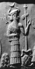 1 - Nannar with crook standard, & Moon, his identifiers; 1st son to Enlil with spouse Ninlil, Ninurta is Enlil's eldest son born of Ninhursag, King Anu's daughter