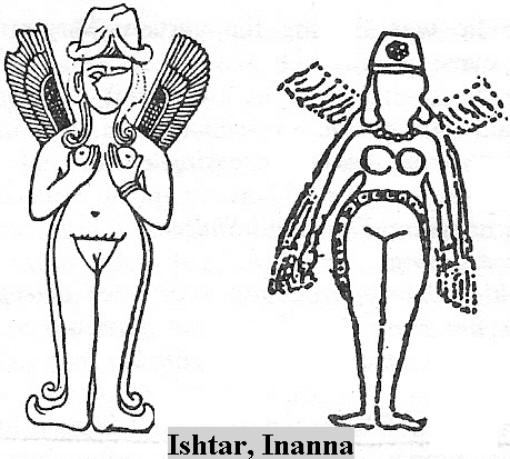 12 - Ishtar, Inanna, flying goddess; Anunnaki King Anu gave her a flying saucer of her own