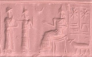 12 - semi-divine king, spouse Inanna, & mother Ningal; Inanna brings semi-divine king as her spouse before her mother Ningal