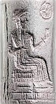 1f - Ningal seated & holding out a cup, powerful goddess who lived in Ur, home of Biblical Terah, Abraham, Isaac, & Ishmael