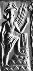 1n - Ninurta, giant god taking giant steps up Enki's  ziggurat residence in Eridu; See NINURTA'S JOURNEY TO ERIDU Text