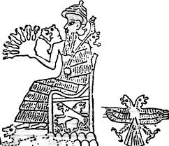 1o - Ninurta with his 50-headed mace_ Ninurta's double-headed eagle next to him, symbol of his double seed birth by crown prince Enlil & his sister Ninhursag