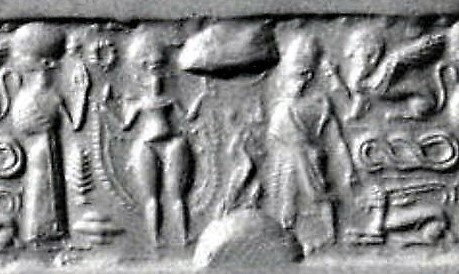 1r - father Nannar, Goddess of Love Inanna, twin brother Utu, & mother Ningal