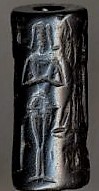 1za - Mesopotamian seal of naked Goddess of Love Inanna