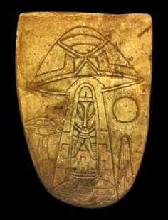 20 - Aztec ancient artifact of aliens & craft; Mexico City Museum