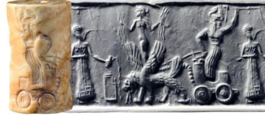 29 - semi-divine mixed-breed king, elevated Goddess of Love Inanna, & Ninurta with chariot