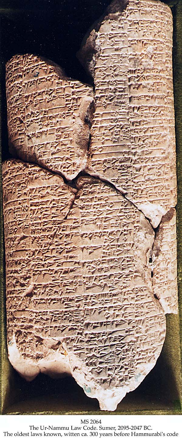 2p - Ur-Namma Law Code, 300 yrs before Babylonian King Hammurabi's Law Code