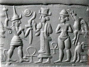 30 - Goddess of War on left, Goddess of Love on right, Utu in the middle