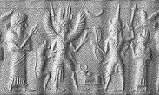 32 - unidentified, winged Inanna, Utu, & Nannar