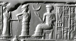 33 - Inanna brings her semi-divine spouse-king before mother Ningal; Inanna espoused semi-divine kings for thousands of years