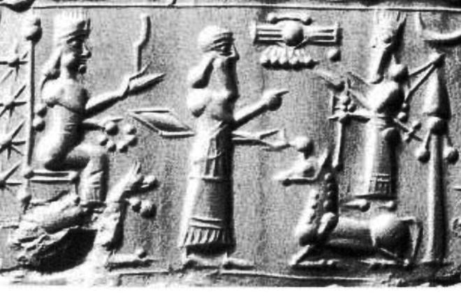 3n - daughter to King Anu Bau, son to King Anu Enlil, & possibly Nannar upon a horse symbol unidentified