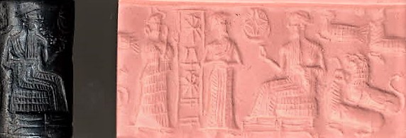 4c - Ningal, semi-divine king, & Nannar with his flocks in Ur; the king got instructions from the patron god, then he passed it on to the people as the divine orders from god