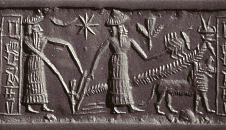 4c - Ningirsu plowing & Ishara loading seeds, the Anunnaki plowed the fields long before any earthling workers existed
