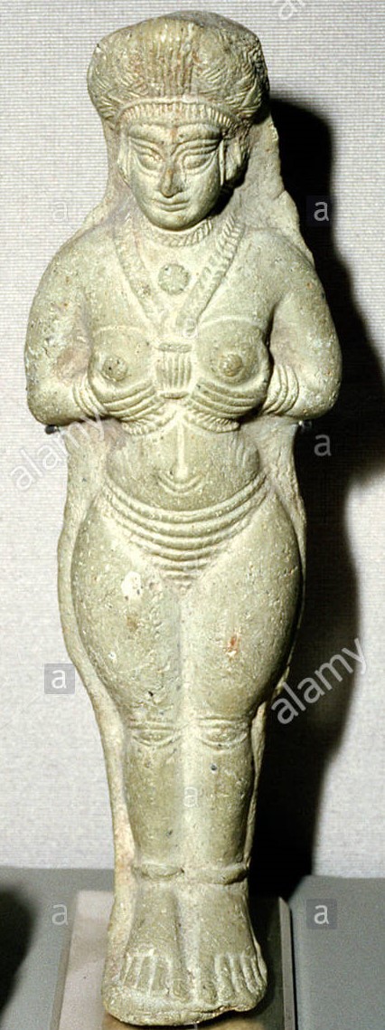 4h - terracotta statue of the goddess Astarte - Ishtar; from Susa, middle Elamite