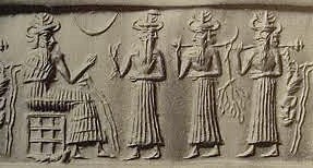 5c - Enki, Isimud, Ningishzidda with fertility plant, & Marduk with failed worker creation