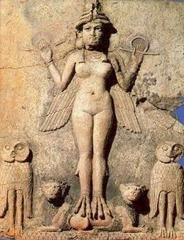 7 - flying pilot Inanna, Burney relief, some say this relief is a representation of Ereshkigal, I find many of these winged naked images of Inanna & none of Ereshkigal