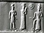8b - semi-divine high-priest, semi-divine king, & Utu; Utu giving protection & direction to the gods semi-divine offspring