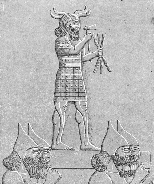 10 - Rimmon, Adad carried in procession with thunderous lightening bolts; why did the gods need such weapons against the less equipped earthlings, the gods were witnessed by many in the ancient days