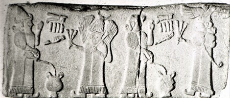 10 - Shala & spouse Adad with alien technologies in hand; unidentified goddess & Shala