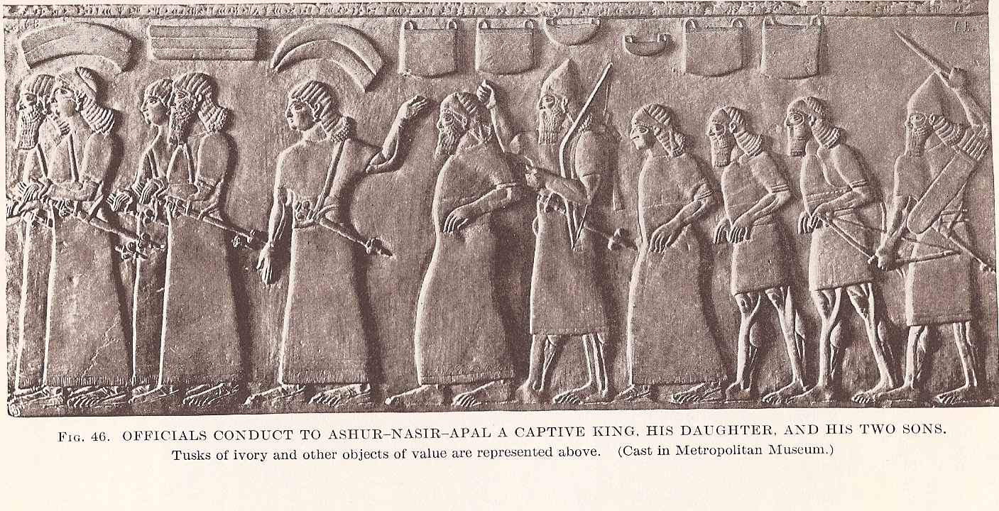 14q - King Ashur-Nasir-Apal II victory parade, victory assured by the gods who commanded him, directed him, & protected him in battle
