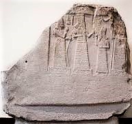 17 - ancient rock relief of giant goddess Shala, god Adad, & smaller mixed-breed king before them, & damaged Ninsun; a time long forgotten when the giant gods walked & talked with earthlings