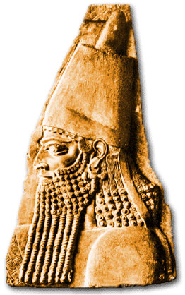 19d - Sargon II, giant semi-divine King of Assyria 722 - 705 B.C., one who takes the direction of the gods with every military move made by early kings