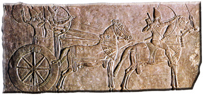 21m - King Ashurbanipal chariot & bowmen