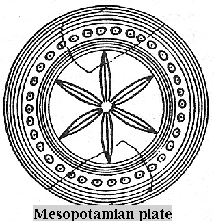 25 - ancient plate from Mesopotamia with Nabu's 6-Pointed Star symbol for Mars
